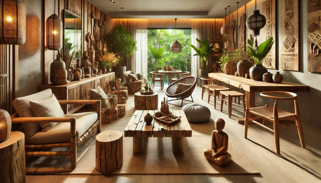 Moderne Einrichtung mit natürlichen Materialien