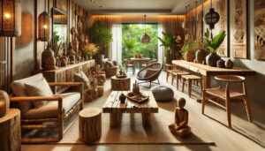 Moderne Einrichtung mit natürlichen Materialien